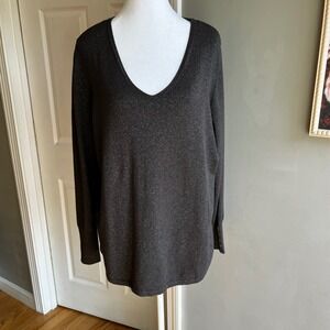 Chico's Shimmering Charcoal Top Size 3XL Party, Festive, Holiday, New Year's Eve